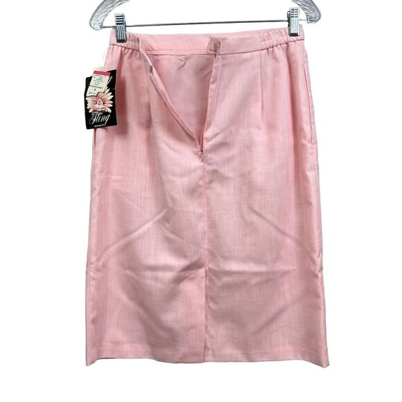 Russ Petites Womens 2 Pcs Suit Blazer and Pencil Skirt One Button Lined Pink 10 - Picture 10 of 11